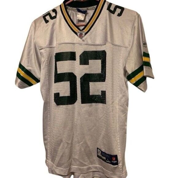GREEN BAY PACKERS CLAY MATTHEWS SIZE YOUTH LARGE 14-16 WHITE REEBOK JERSEY - Picture 4 of 7